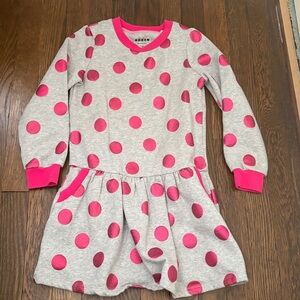Girls mini boden polka dot sweatshirt dress size 7/8